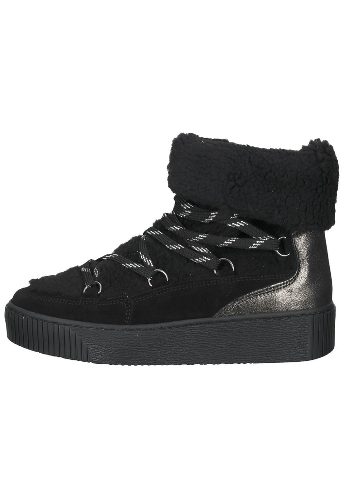 Mustang Stiefelette Leder Schwarz Warmfutter