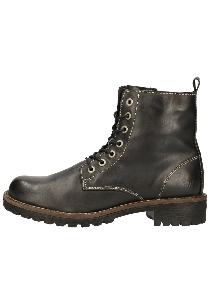 Mustang Stiefelette Leder Schwarz Warmfutter