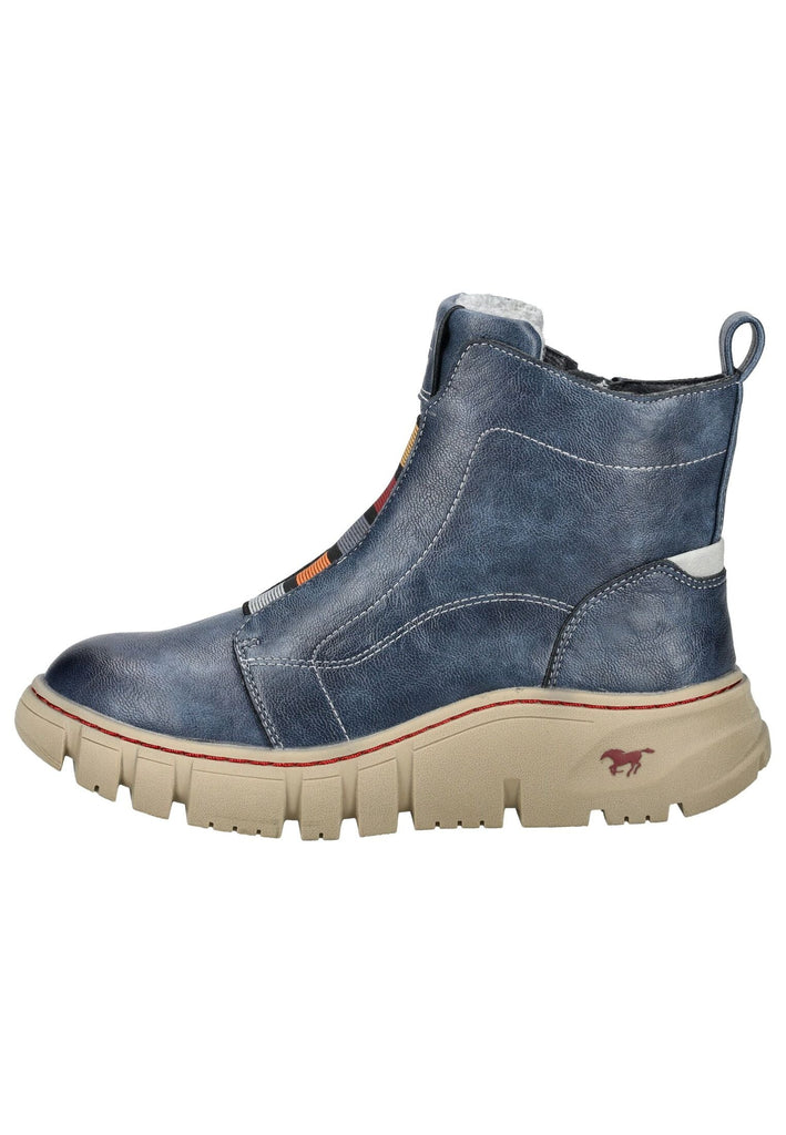 Mustang Stiefelette Lederimitat Blau Warmfutter