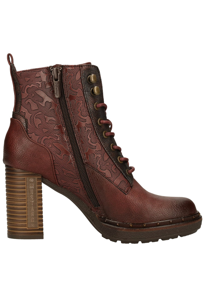 Mustang Stiefelette Lederimitat Bordeaux