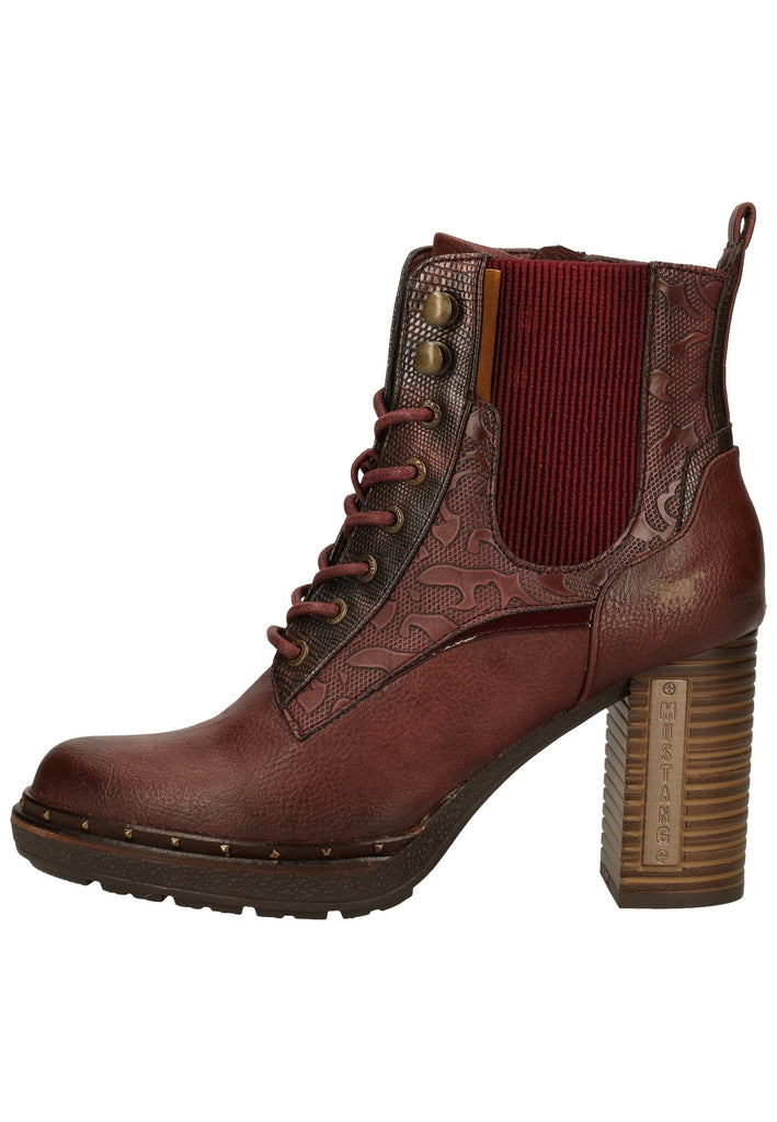 Mustang Stiefelette Lederimitat Bordeaux
