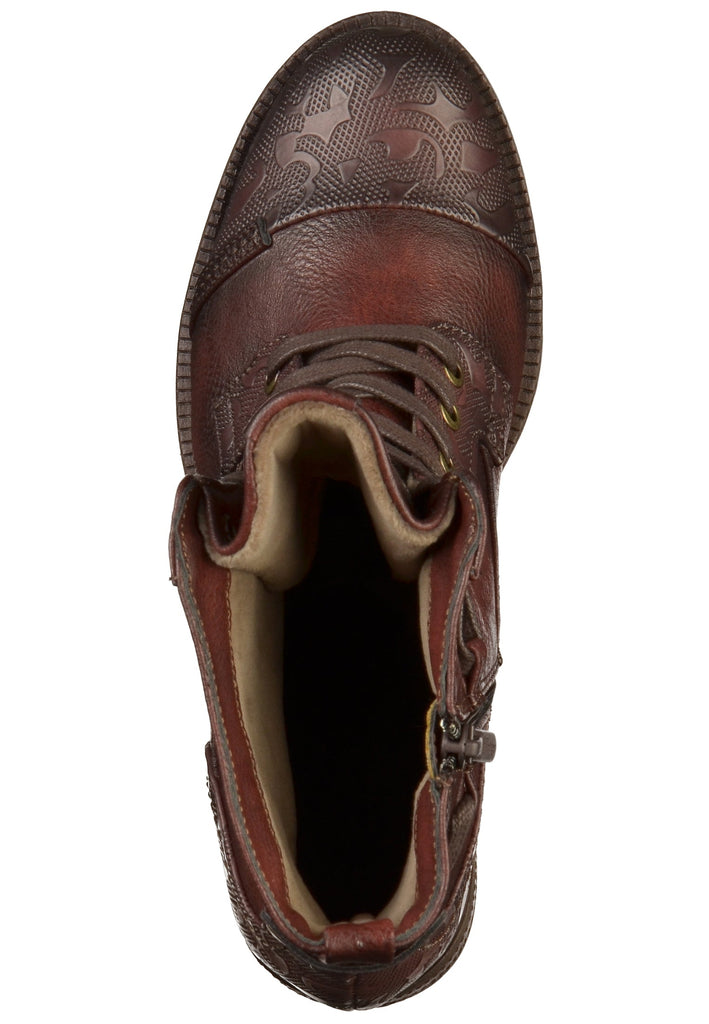 Mustang Stiefelette Lederimitat Bordeaux