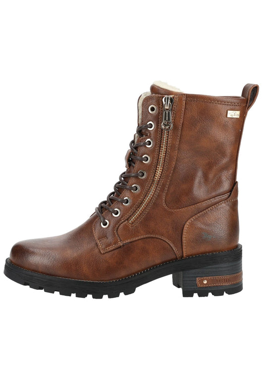 Mustang Stiefelette Lederimitat Braun Warmfutter