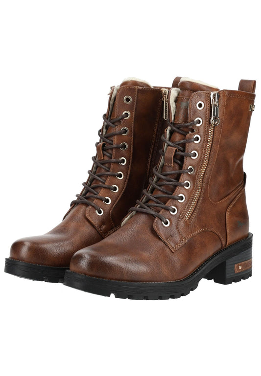 Mustang Stiefelette Lederimitat Braun Warmfutter