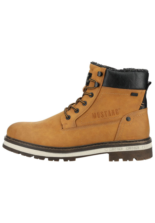 Mustang Stiefelette Lederimitat Camel Warmfutter