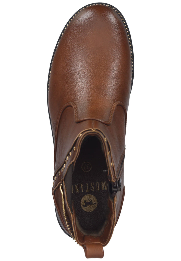 Mustang Stiefelette Lederimitat Cognac