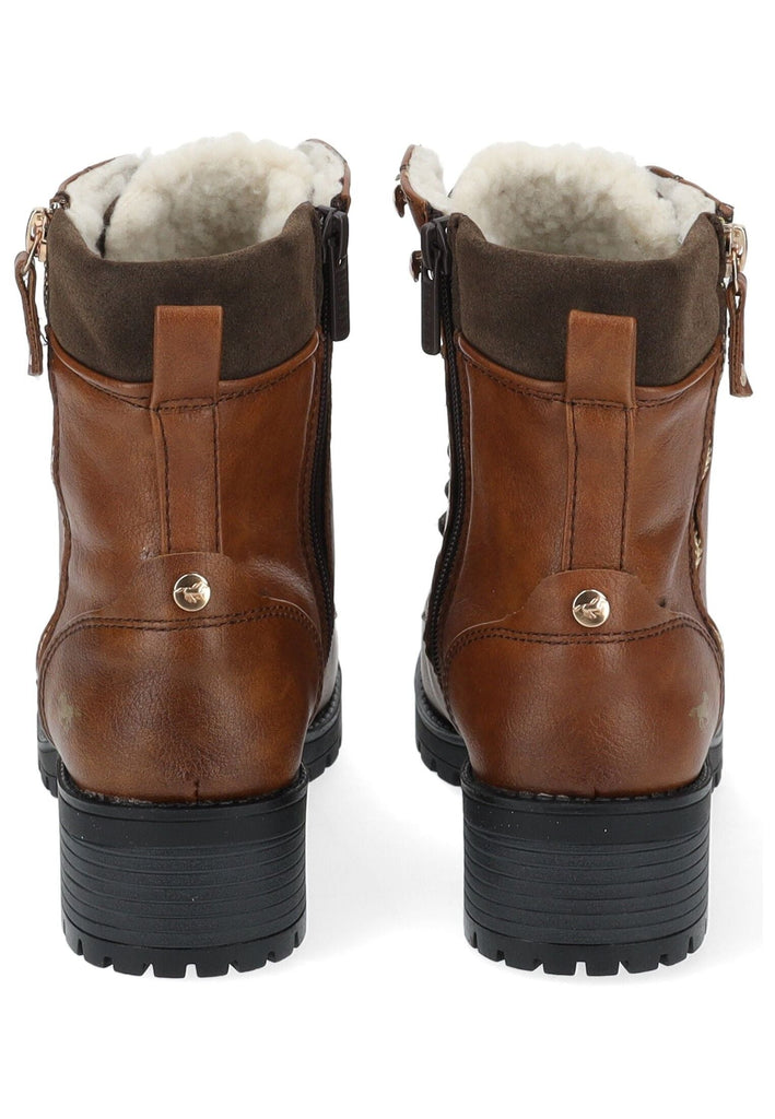 Mustang Stiefelette Lederimitat Cognac Warmfutter