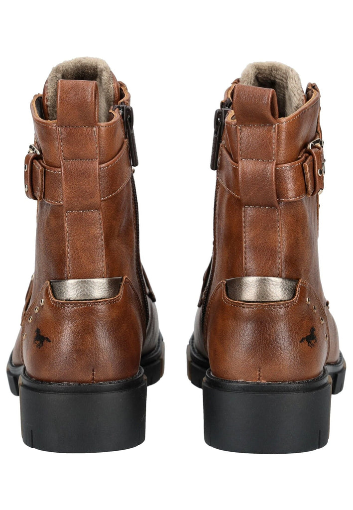 Mustang Stiefelette Lederimitat Cognac Warmfutter