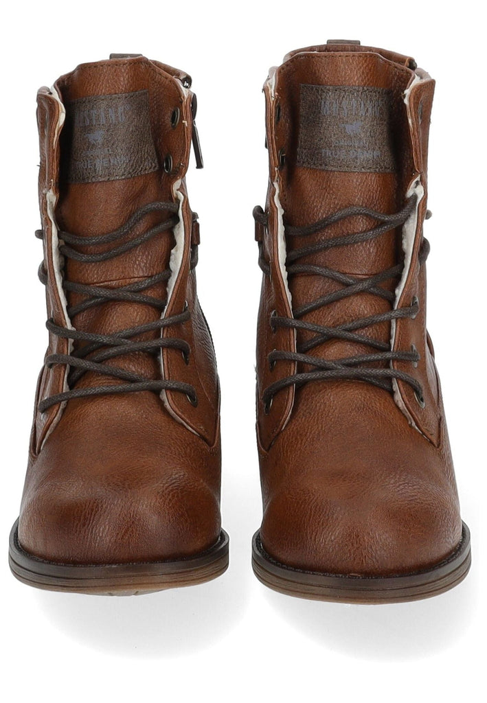 Mustang Stiefelette Lederimitat Cognac Warmfutter