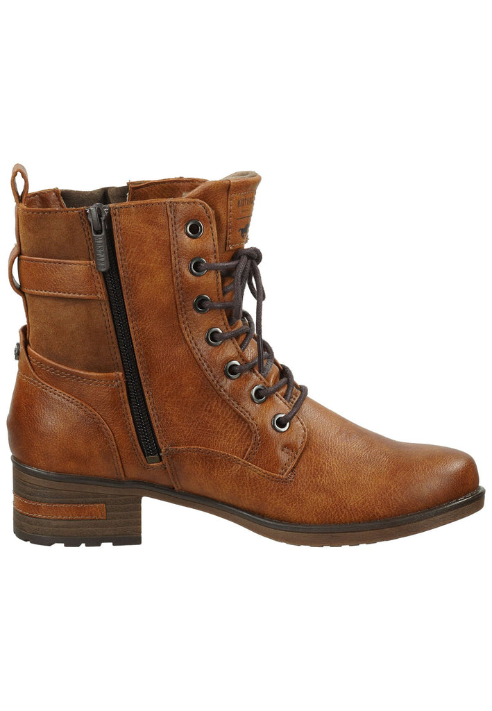 Mustang Stiefelette Lederimitat Cognac Warmfutter