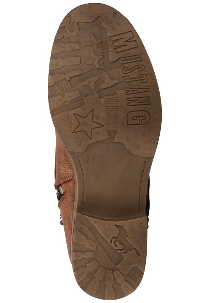 Mustang Stiefelette Lederimitat Cognac Warmfutter