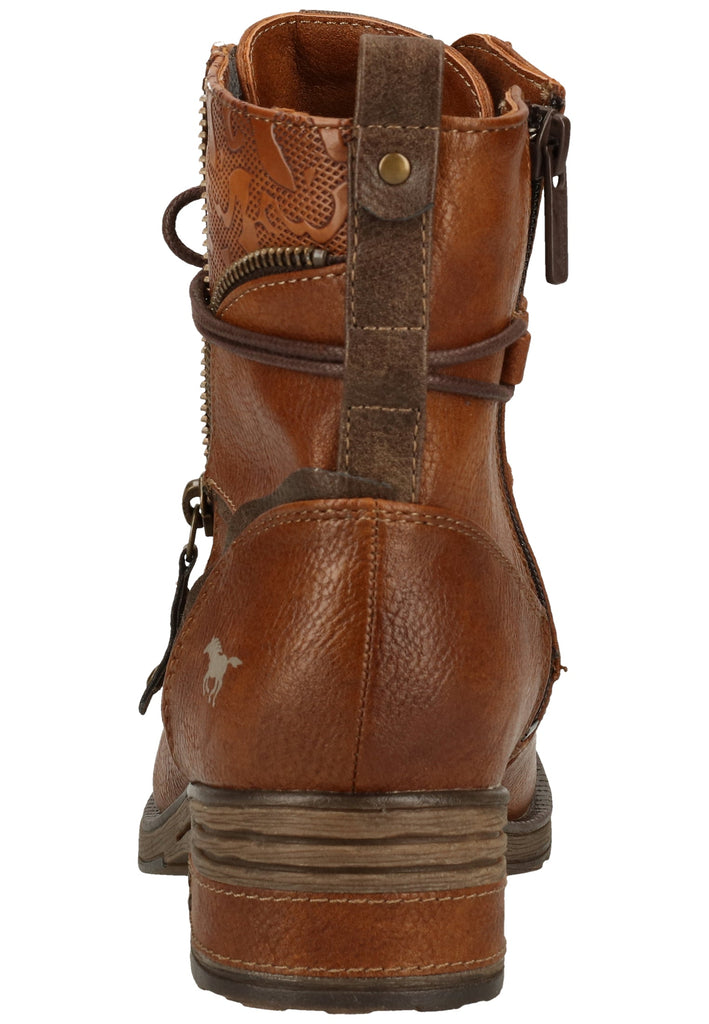 Mustang Stiefelette Lederimitat Cognac Warmfutter