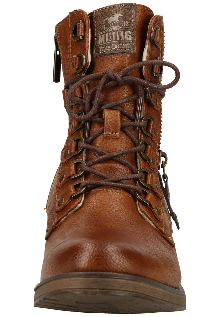 Mustang Stiefelette Lederimitat Cognac Warmfutter