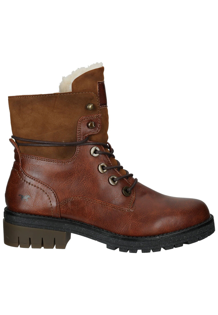 Mustang Stiefelette Lederimitat Cognac Warmfutter