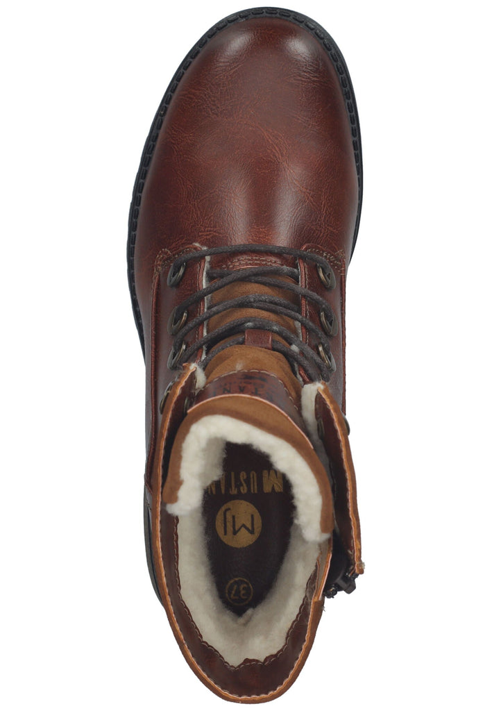 Mustang Stiefelette Lederimitat Cognac Warmfutter