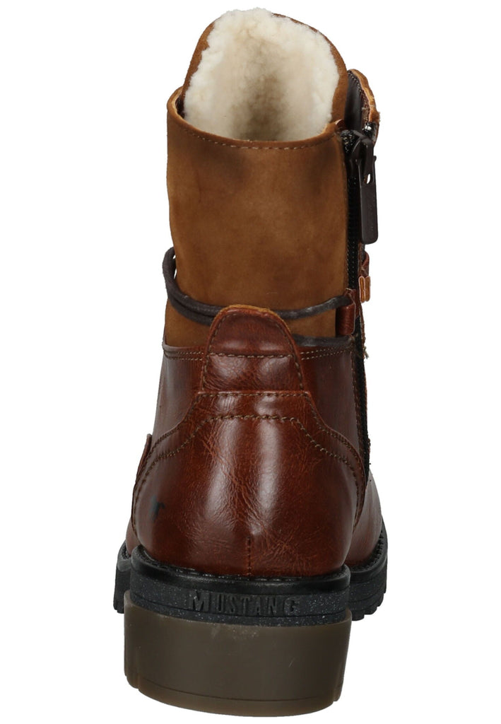 Mustang Stiefelette Lederimitat Cognac Warmfutter