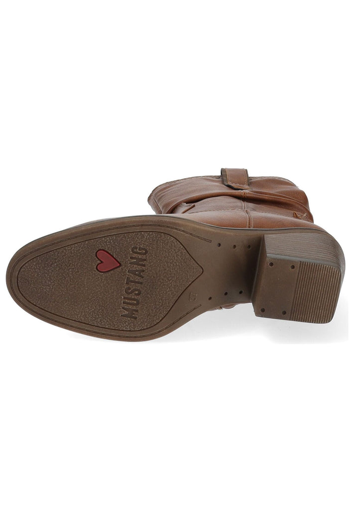 Mustang Stiefelette Lederimitat Cognac Warmfutter