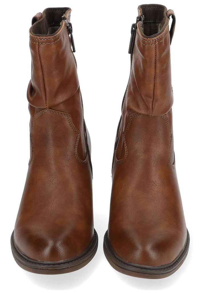 Mustang Stiefelette Lederimitat Cognac Warmfutter