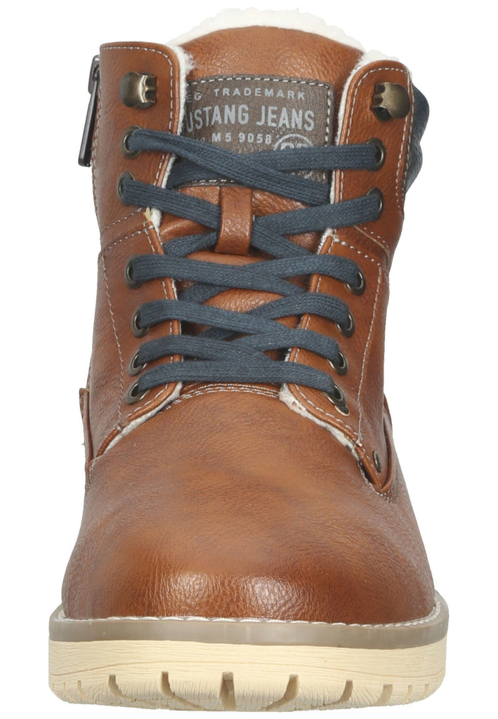 Mustang Stiefelette Lederimitat Cognac Warmfutter