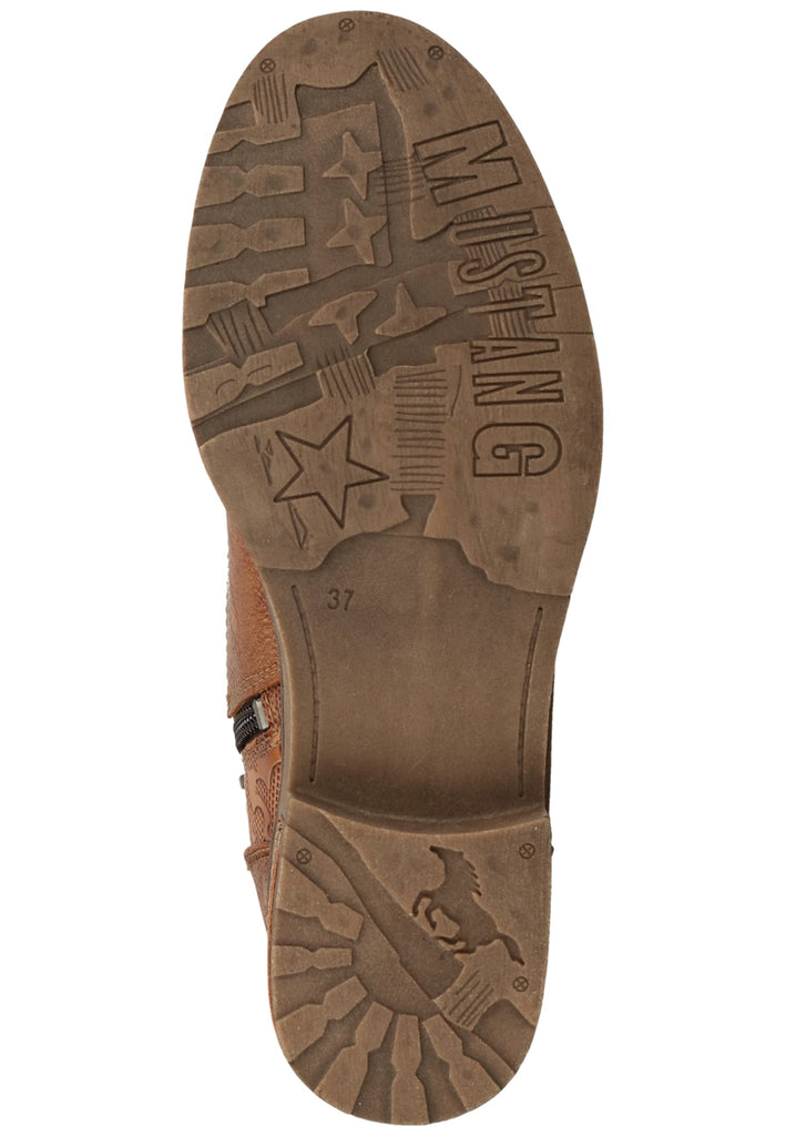 Mustang Stiefelette Lederimitat Cognac Warmfutter