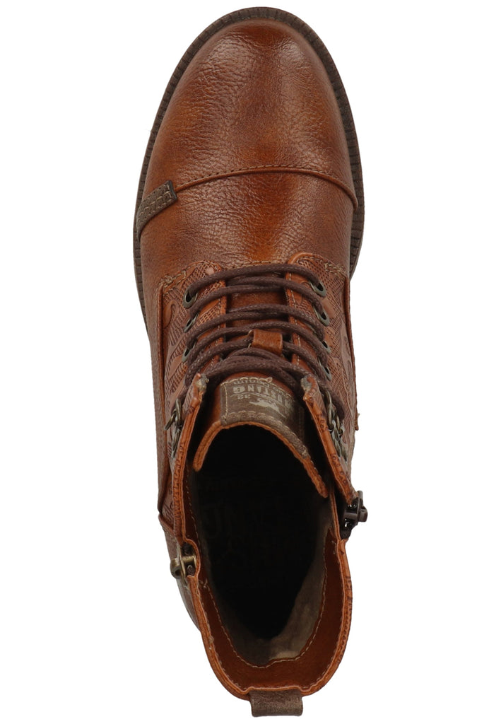 Mustang Stiefelette Lederimitat Cognac Warmfutter