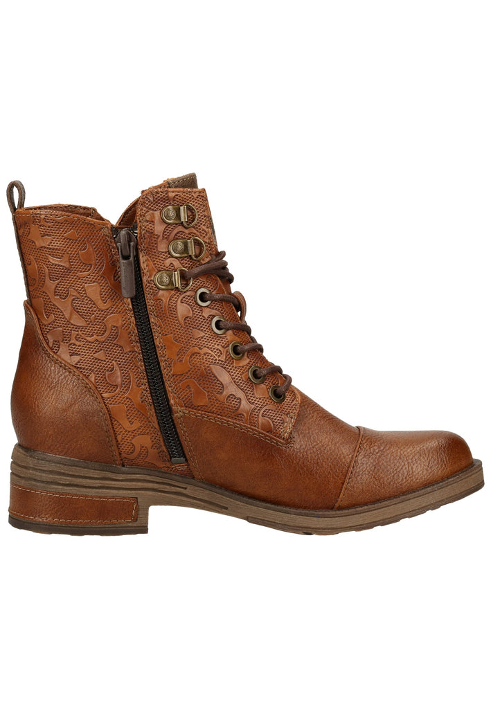 Mustang Stiefelette Lederimitat Cognac Warmfutter