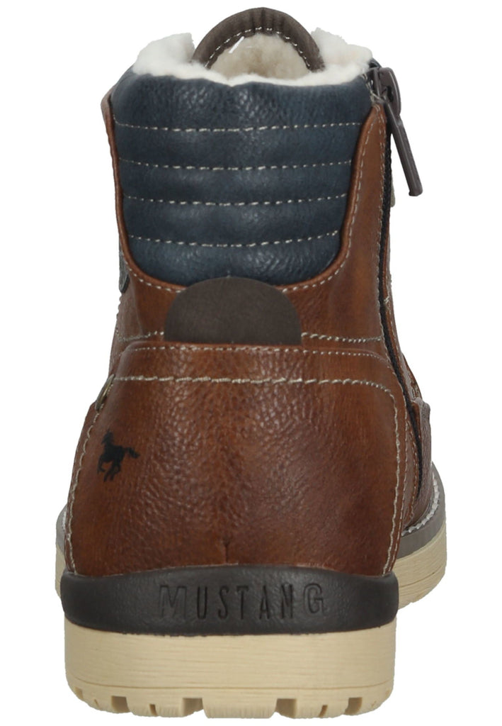 Mustang Stiefelette Lederimitat Cognac Warmfutter