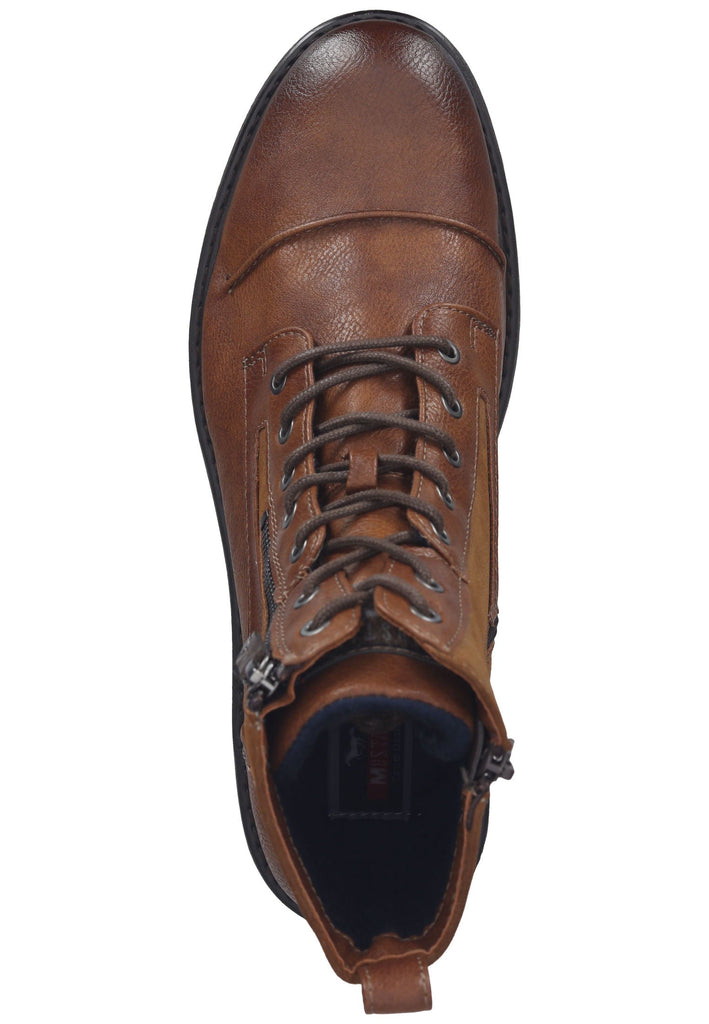 Mustang Stiefelette Lederimitat Cognac Warmfutter
