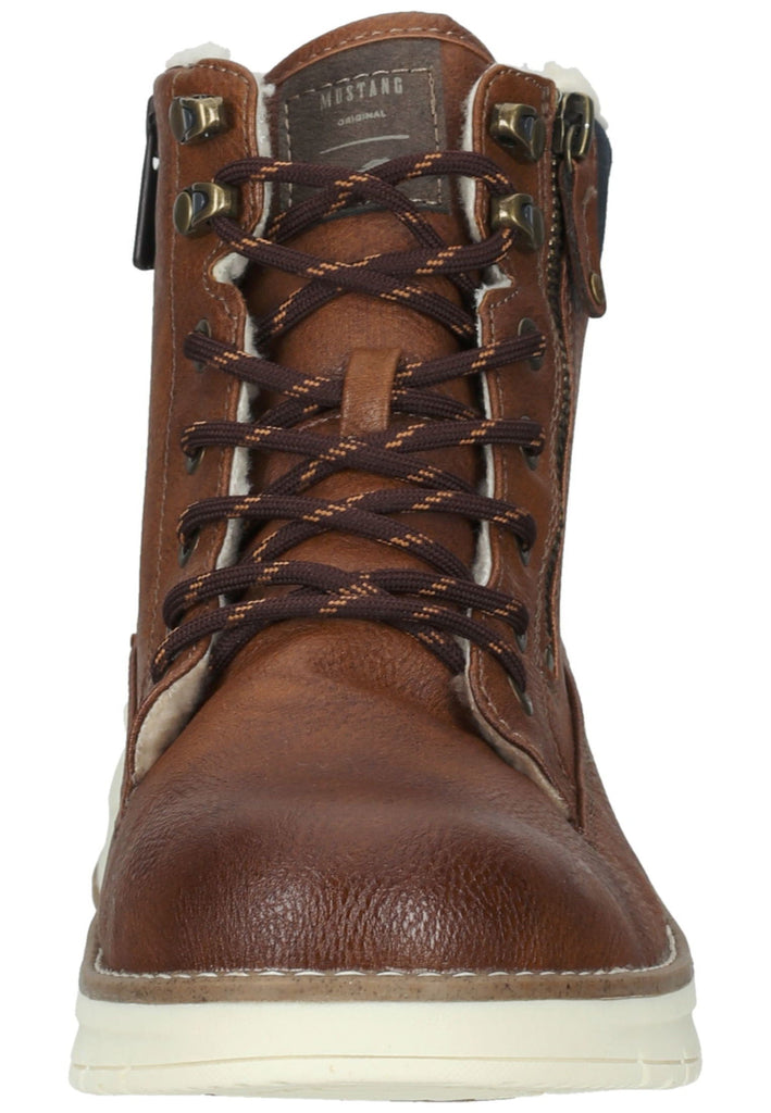 Mustang Stiefelette Lederimitat Cognac Warmfutter