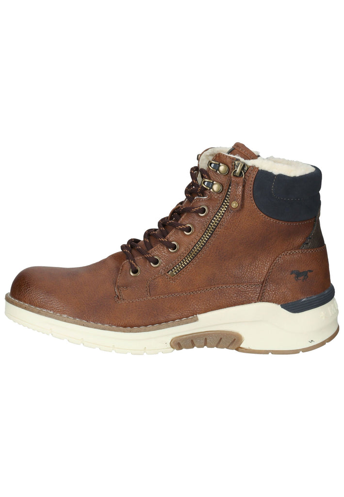 Mustang Stiefelette Lederimitat Cognac Warmfutter