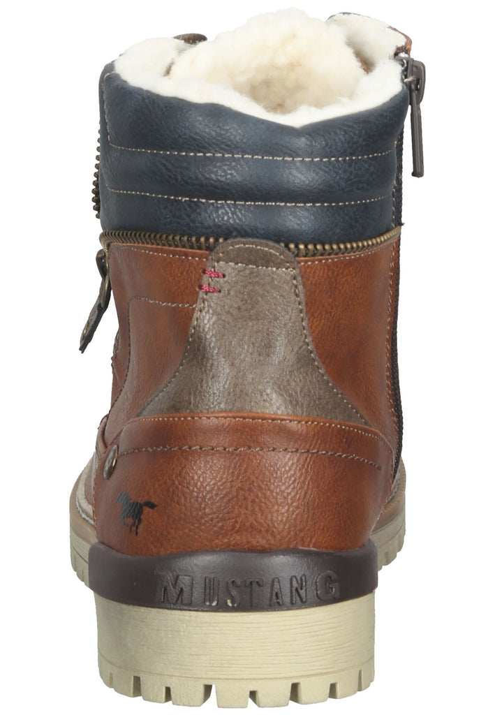 Mustang Stiefelette Lederimitat Cognac Warmfutter
