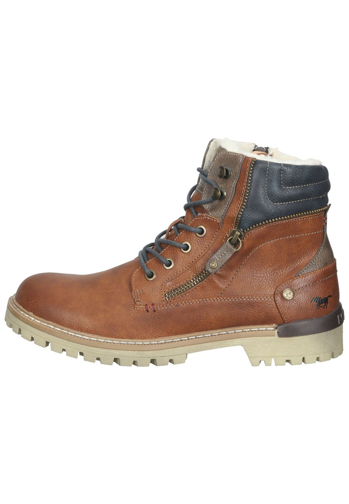 Mustang Stiefelette Lederimitat Cognac Warmfutter