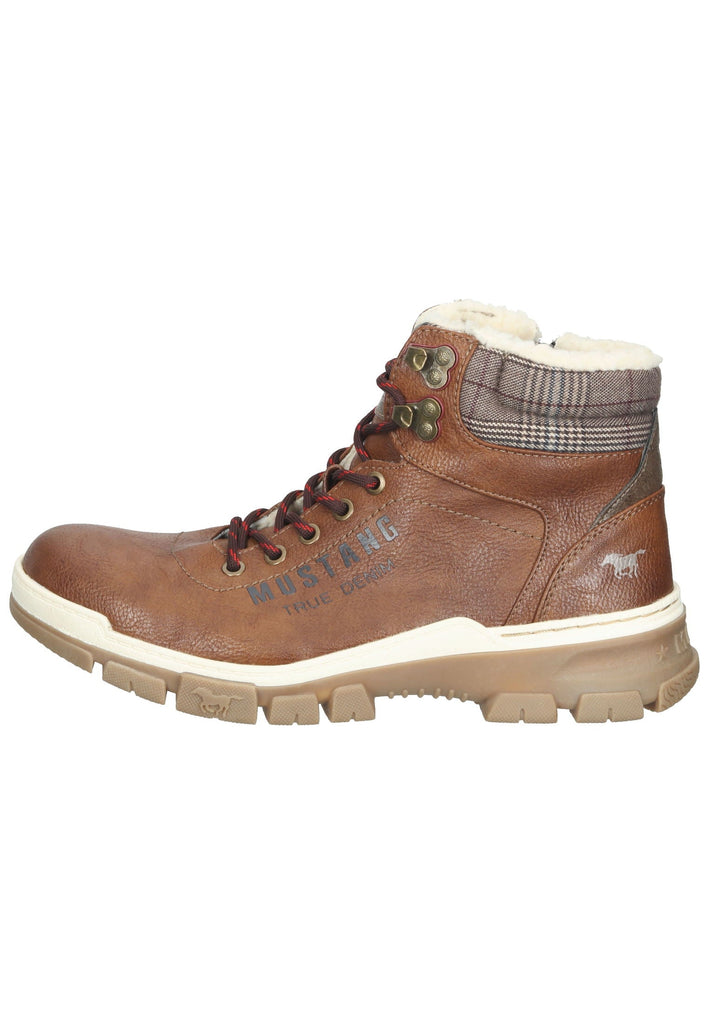 Mustang Stiefelette Lederimitat Cognac Warmfutter
