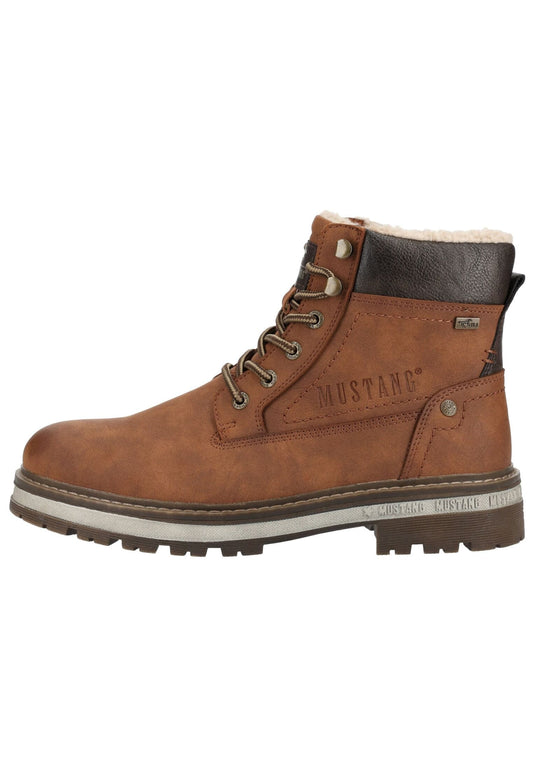 Mustang Stiefelette Lederimitat Cognac Warmfutter
