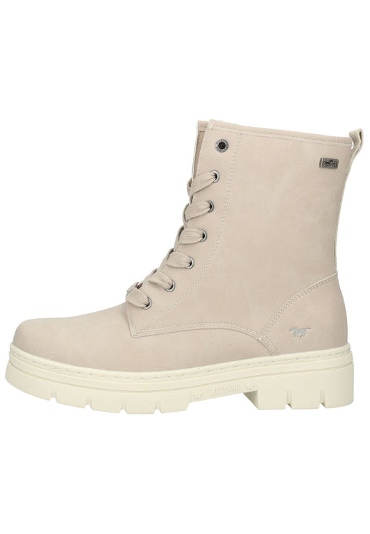 Mustang Stiefelette Lederimitat Cream Warmfutter