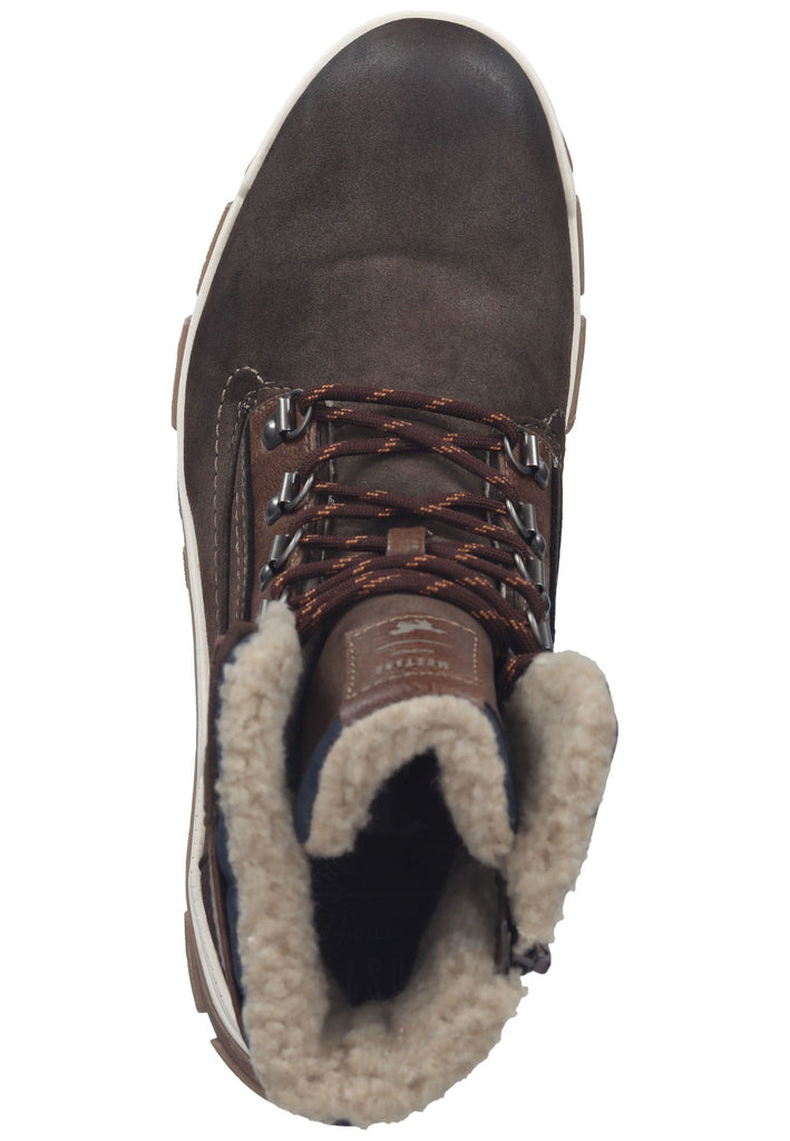 Mustang Stiefelette Lederimitat Dunkelbraun Warmfutter