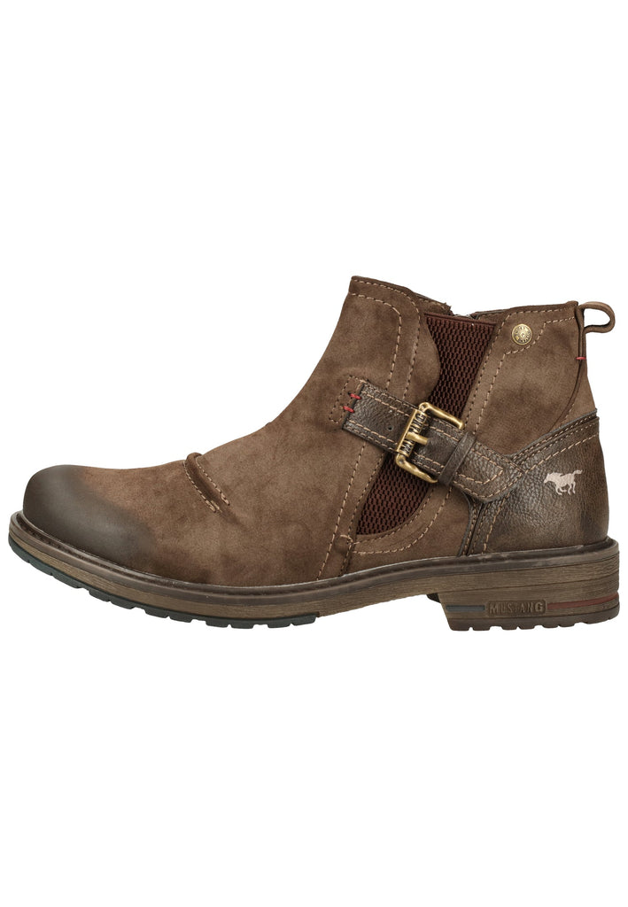 Mustang Stiefelette Lederimitat Dunkelbraun Warmfutter