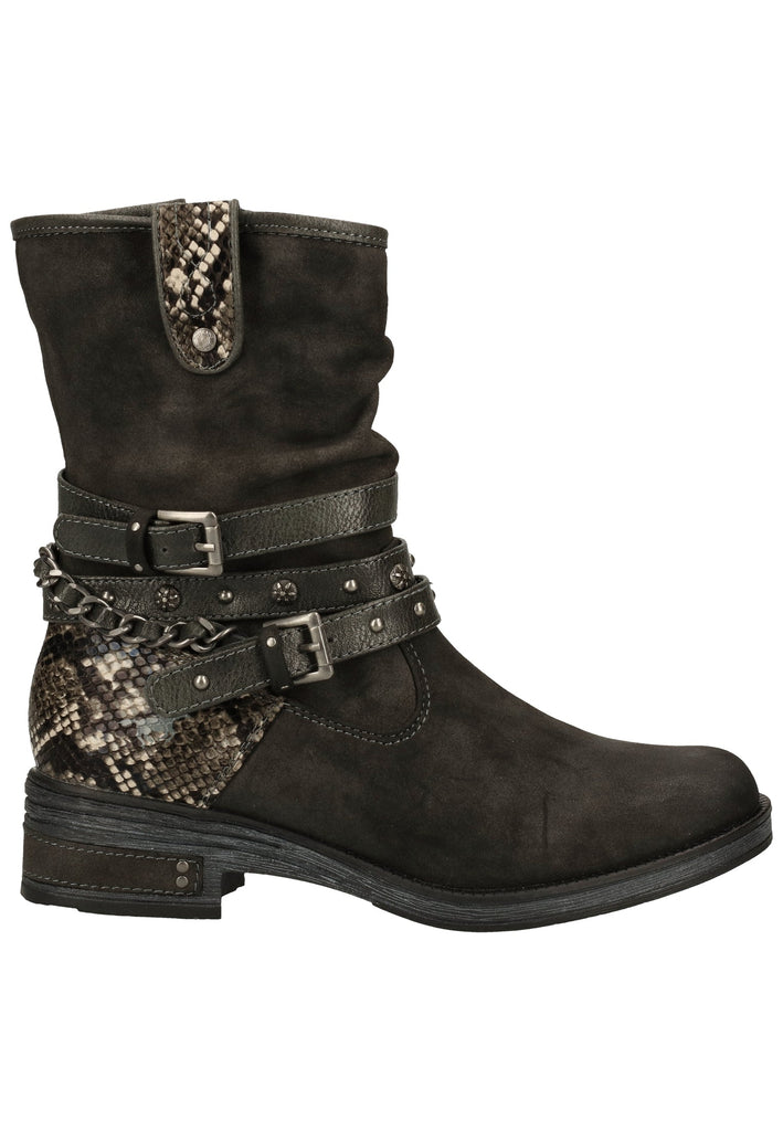 Mustang Stiefelette Lederimitat Dunkelgrau Warmfutter