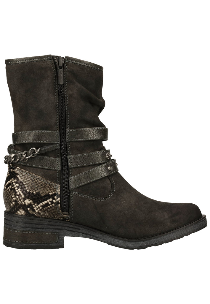 Mustang Stiefelette Lederimitat Dunkelgrau Warmfutter
