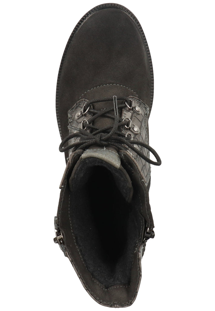 Mustang Stiefelette Lederimitat Dunkelgrau Warmfutter