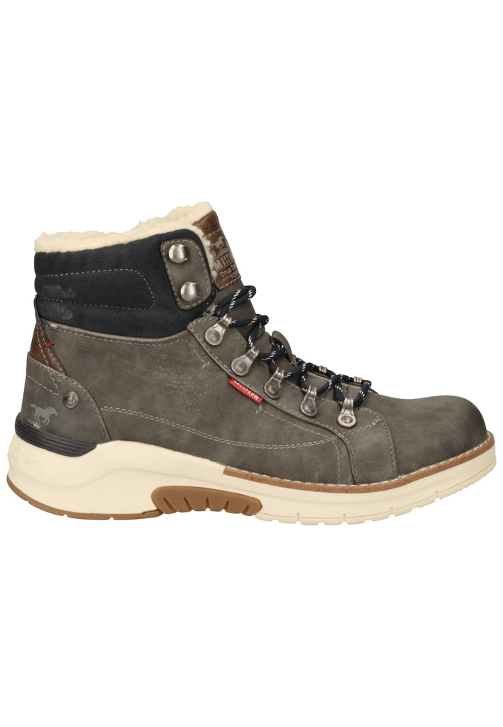 Mustang Stiefelette Lederimitat Dunkelgrau Warmfutter