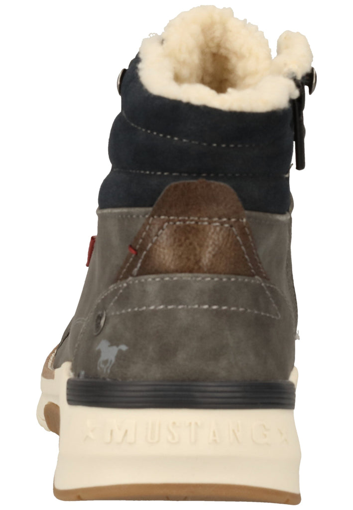 Mustang Stiefelette Lederimitat Dunkelgrau Warmfutter