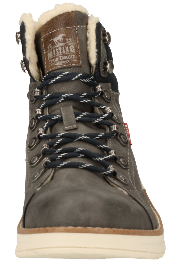 Mustang Stiefelette Lederimitat Dunkelgrau Warmfutter