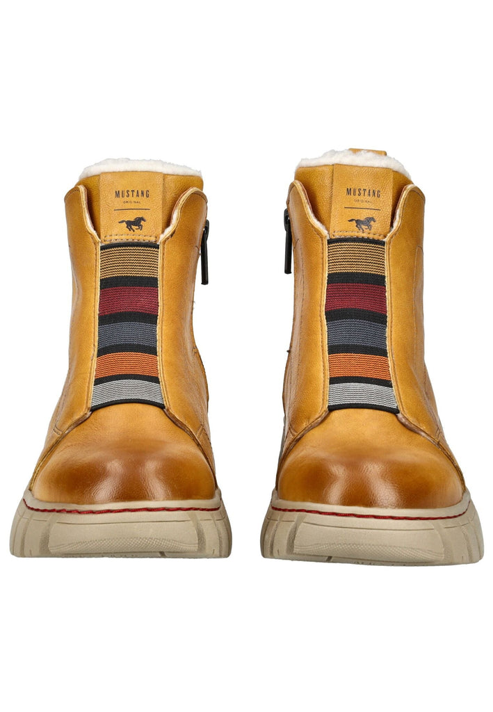 Mustang Stiefelette Lederimitat Gelb Warmfutter
