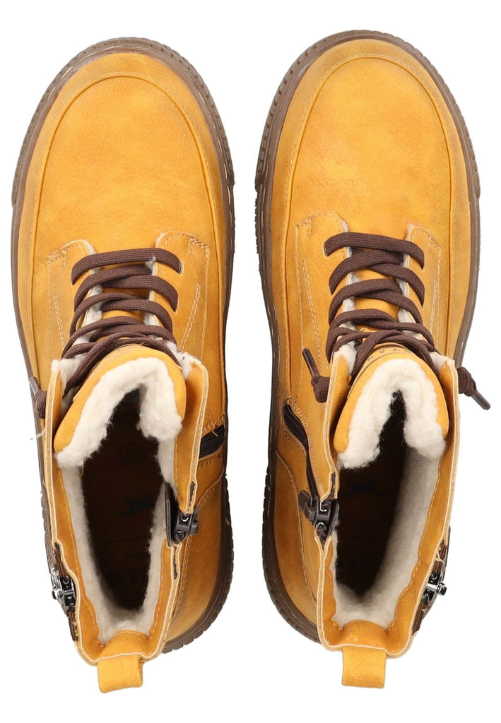 Mustang Stiefelette Lederimitat Gelb Warmfutter