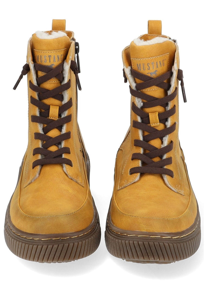 Mustang Stiefelette Lederimitat Gelb Warmfutter