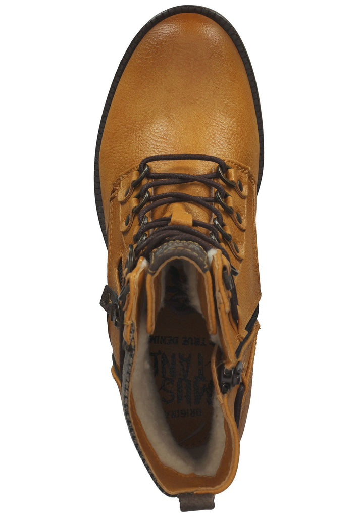Mustang Stiefelette Lederimitat Gelb Warmfutter