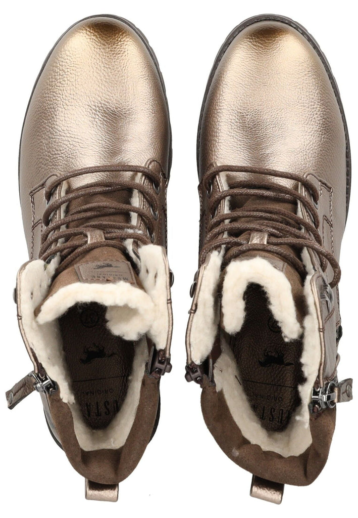Mustang Stiefelette Lederimitat Gold Warmfutter
