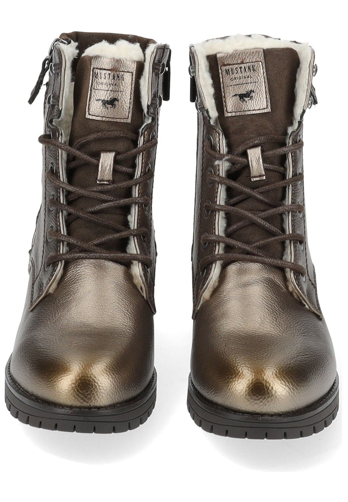 Mustang Stiefelette Lederimitat Gold Warmfutter