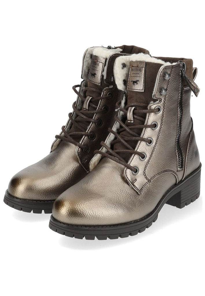 Mustang Stiefelette Lederimitat Gold Warmfutter